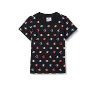 Champion Legacy American Classics-all-Over Logo S/S T-Shirt, Nero, 15-16 Anni Bambine e Ragazze