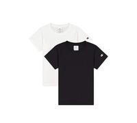Champion Legacy American Classics G - C-Logo S-S 2-Pack Crewneck T-Shirt, Bianco/Nero, 13-14 Anni Bambina FW23