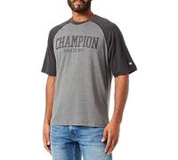 Champion Legacy Athletics - S-S Crewneck T-Shirt, Grafito Melange/Grigio Vulcano, S Uomo FW23