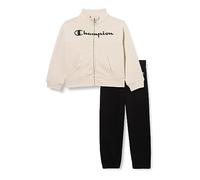 Champion Legacy Back to School Sweatsuits G-Ultralight Powerblend Terry Full Zip Tuta Sportiva, Grigio Argento/Nero, 3-4 Anni Bambina