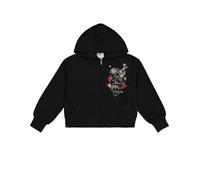 Champion Legacy Emotional Dance G (405015) - Ultra-Light Soft Compact Fleece (240gr) Full-Zip Hooded Felpa con Cappuccio, Nero (NBK), 7-8 Anni (S) Bambina FW24