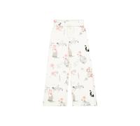 Champion Legacy Emotional Dance G (405017) -Ultra-Light Soft Compact Fleece (240gr) Floral Wide Leg Pantaloni da Tuta, Marshmallow (STR/Allover), 9-10 Anni Bambina