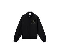 Champion Legacy Girls, Felpa con Zip Intera con Grafica, M, Nera, Nero, M