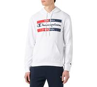 Champion Legacy Graphic Shop Authentic Powerblend Terry Box Logo Felpa con Cappuccio, Bianco, M Uomo