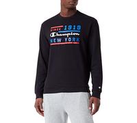 Champion Legacy Graphic Shop Authentic Powerblend Terry Crewneck Felpa, Nero, M Uomo
