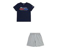 Champion Legacy Graphic Shop B - Authentic Athleticwear Crewneck T-shirt & Shorts Completo, Blu Marino/Grigio Melange Chiaro, 9-10 anni Bambini e ragazzi SS24