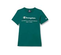Champion Legacy Graphic Shop B - Authentic S/S Crewneck T-Shirt, Verde Bosco, 9-10 Anni Bambini e Ragazzi SS24