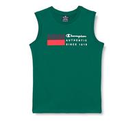 Champion Legacy Graphic Shop B - Authentic Since S/L Crewneck T-Shirt, Verde Bosco, 7-8 Anni Bambini e Ragazzi SS24
