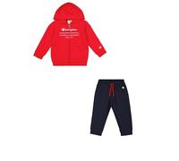 Champion Legacy Graphic Shop TD (306846) -Ultra-Light Soft Compact Powerblend Fleece Hooded Completo, Vermiglione/Blu Marino (CDR/NNY), 6 Mesi Bambino