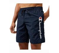 Champion Legacy Icons Beachshorts-Crinkle Taslon Contrast Logo Bermuda Costume a Pantaloncino, Blu Marino, L Uomo