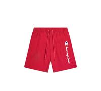 Champion Legacy Icons Beachshorts - Crinkle Taslon Contrast Logo Bermuda Costume a Pantaloncino, Rosso, S Uomo SS24