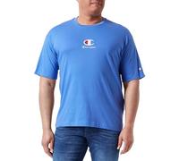 Champion Legacy Icons Plus-S/S Crewneck T-Shirt, Blu Jeans, M Uomo