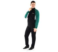 Champion Legacy Icons Sweatsuits-Light Powerblend Terry Small Script High-Neck Full-Zip Tuta Sportiva, Nero/Verde Bosco, S Uomo