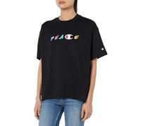 Champion Legacy Icons W-Relaxed Graphic S/S Crewneck T-Shirt, Nero, L Donna