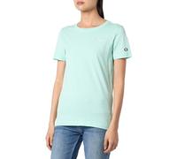 Champion Legacy Icons W - Small Script Logo S/S Crewneck T-Shirt, Azzurro Pastello, M Donna SS24