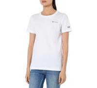 Champion Legacy Icons W-Small Script Logo S/S Crewneck T-Shirt, Bianco, M Donna