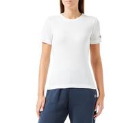 Champion Legacy Legacy American Classics W - Soft Cotton 1x1 Rib S-S Slim Crewneck T-Shirt, off White, Donna FW23