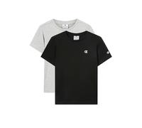 Champion Legacy Legacy Champion Basics B - S-S 2-Pack Crewneck T-Shirt, Nero/Grigio Melange Chiaro, 11-12 Anni Bambino FW23