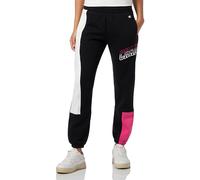 Champion Legacy Legacy Color Punch W - Light Powerblend Fleece High-Waist Elastic Cuff Pantaloni da Tuta, Nero/off White/Fucsia, Donna FW23