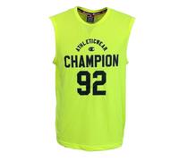 Champion Legacy Modern Basket at The Gym-Micromesh S/L Tank Crewneck T-Shirt, Giallo Fluo, S Uomo