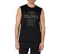 Champion Legacy Modern Basket at The Gym-Micromesh S/L Tank Crewneck T-Shirt, Nero, L Uomo