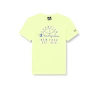 Champion Legacy Modern Basket B - Quick-Dry Micromesh S/S Crewneck T-Shirt, Giallo Fluo, 5-6 Anni Bambini e Ragazzi SS24