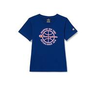 Champion Legacy Modern Basket B - Regular S/S Crewneck T-Shirt, Blu Notte, 13-14 Anni Bambini e Ragazzi SS24