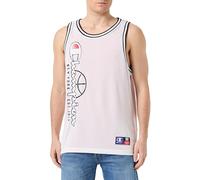 Champion Legacy Modern Basket-Reversible Graphic Micromesh S/L Tank Canotta, Grigio Chiaro/Rosso, M Uomo