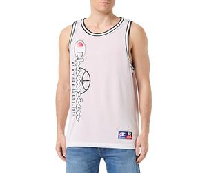 Champion Legacy Modern Basket - Reversible Graphic Micromesh S/L Tank Canotta, Grigio Chiaro/Rosso, M Uomo SS24