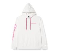 Champion Legacy Neon Spray Powerblend Terry Contrast Logo Felpa con Cappuccio, Bianco, S Uomo