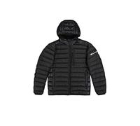 Champion Legacy Outdoor (220340) -WR Light Nylon Cirè 35gr Small Script Logo Hooded Giacca, Nero (NBK), L Uomo