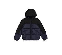 Champion Legacy Outdoor Retro Sport B (306872) -WR Ripstop Nylon Woven 40gr Hooded Giacca, Blu Marino/Nero (NNY/NBK), 9-10 Anni Bambino