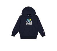 Champion Legacy Play with Graphics B (306908) - Ultra-Light Soft Compact Polyfleece Hooded Felpa con Cappuccio, Blu Marino (NNY), 13-14 Anni (XL) Bambino FW24