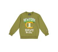 Champion Legacy Play with Graphics B (306909) -Ultra-Light Soft Compact Polyfleece Crewneck Felpa, Verde Oliva (GNUM), 7-8 Anni Bambino