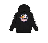 Champion Legacy Play with Graphics B (306910) - Ultra-Light Soft Compact Polyfleece Full-Zip Hooded Felpa con Cappuccio, Nero (NBK), 3-4 Anni (XXS) Bambino FW24