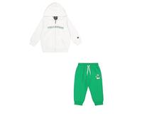 Champion Legacy Play With Graphics Td (306915) - Ultra-light Powerblend Fleece Hooded, Completo Bambini e ragazzi, Bianco/Verde Chiaro (WHT/CGL), 12 mesi