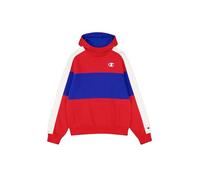 Champion Legacy Retro Sport (220317) -Soft Compact Poly Fleece Color Block Felpa con Cappuccio, Vermiglione/Blu Profondo (CRD/BAI/Wht), XS Uomo
