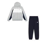 Champion Legacy Retro Sport (220412) -Soft Compact Powerblend Fleece Hooded Tuta Sportiva, Grigio Melange/Blu Marino (NOXM/NNY/Wht), S Uomo