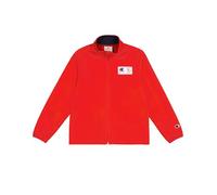 Champion Legacy Retro Sport B (306864) -Quick-Dry Micro Polar Fleece Full-Zip High-Neck Felpa, Vermiglione/Blu Marino (CRD/NNY), 15-16 Anni Bambino
