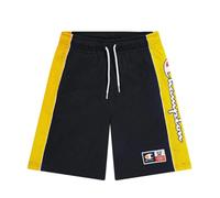 Champion Legacy Retro Sport B - Soft Mesh Bermuda Pantaloncini, Blu Marino/Giallo, 13-14 Anni Bambini e Ragazzi SS24