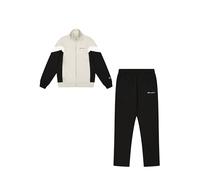 Champion Legacy Script Shop Color Block (220290) -Soft Compact Powerblend Fleece High-Neck Tuta Sportiva, Grigio Argento/Nero (SVL/NBK), S Uomo