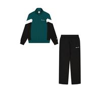 Champion Legacy Script Shop Color Block (220290) -Soft Compact Powerblend Fleece High-Neck Tuta Sportiva, Verde Bottiglia/Nero (HLG/NBK), L Uomo