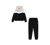 Champion Legacy Script Shop Color Block (220291) -Soft Compact Powerblend Fleece Hooded Tuta Sportiva, Grigio Argento/Nero (SVL/NBK), XXL Uomo