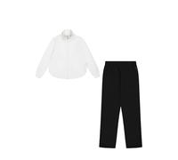 Champion Legacy Script Shop Easy W (117523) - Soft Compact Powerblend Fleece High-neck Tuta sportiva, Marshmallow/Nero (STR/NBK), M Donna FW24