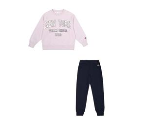 Champion Legacy Script Shop G (405044) - Ultra-light Soft Compact Powerblend Fleece Crewneck & Rib Cuffs Tuta sportiva Bambine e ragazze (Pacco da 1)