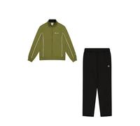 Champion Legacy Script Shop Piping (220289) -Soft Compact Powerblend Fleece High-Neck Tuta Sportiva, Verde Oliva/Nero (GNUM/NBK), XS Uomo