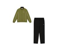 Champion Legacy Script Shop Piping (220289) - Soft Compact Powerblend Fleece High-neck Tuta sportiva, Verde Oliva/Nero (GNUM/NBK), L Uomo FW24