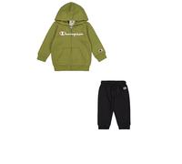 Champion Legacy Script Shop TD (306898) - Ultra-light Powerblend Fleece Hooded Completo, Verde Oliva/Nero (GNUM/NBK), 18 mesi Bimbi FW24