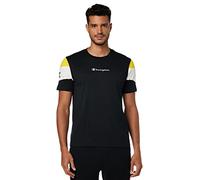 Champion Maglietta a Maniche Corte Crewneck Color Block M Nero, Uomo