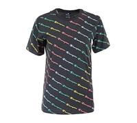 Champion Maglietta a Maniche Corte per Bambini Multilogo Nero, Taglia 11-12 Anni